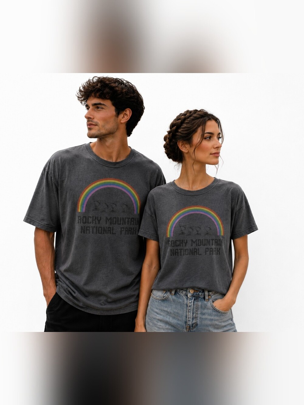 New Rocky Mountain National Park Rainbow Tee Peanuts Women's Men's Unisex Pride